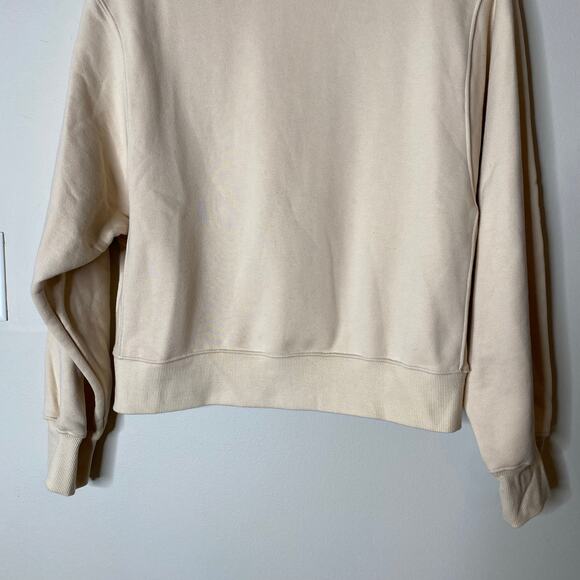 FRANKIE SHOP Vanessa Sweatshirt Vanilla Organic Cotton Shoulder Pads Medium - Picture 4 of 9